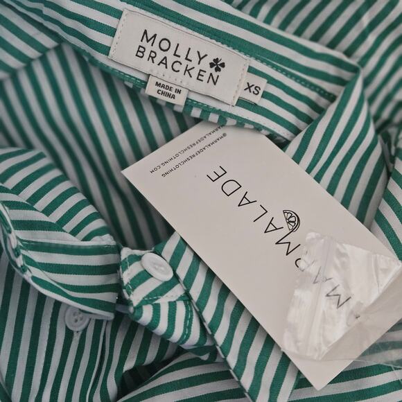 Cafe Strip Button Down Shirt Size XS New with Tag - Picture 3 of 4